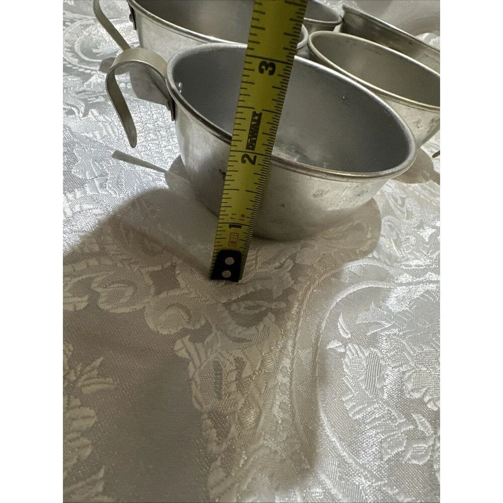 Vintage Aluminum Camping Cups Set 5